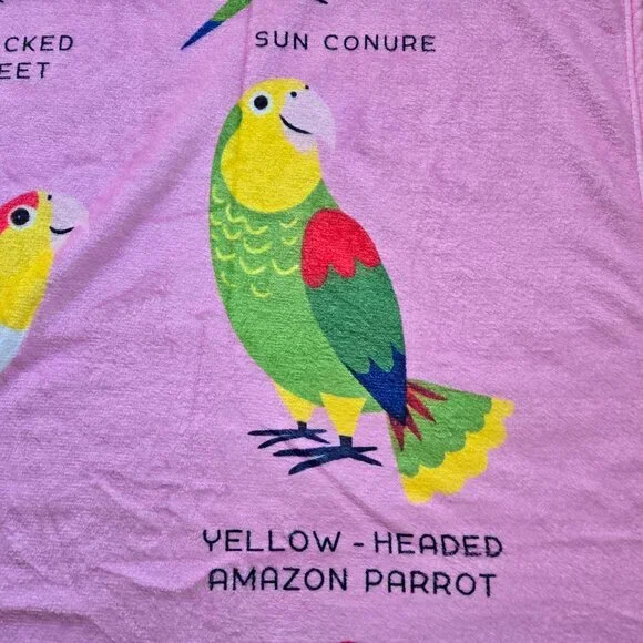 Plush Fleece Throw Cartoon Parrots Bird - Picture 6 of 8